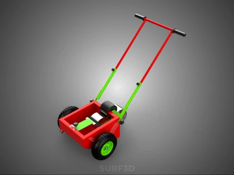 HAND PUSH TROLLEY PITCH LINES MARKER MACHINE THREE ROLLER WHEEL 3D Model
