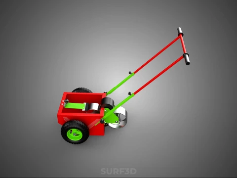 HAND PUSH TROLLEY PITCH LINES MARKER MACHINE THREE ROLLER WHEEL 3D Model