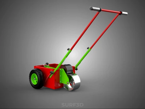 HAND PUSH TROLLEY PITCH LINES MARKER MACHINE THREE ROLLER WHEEL 3D Model