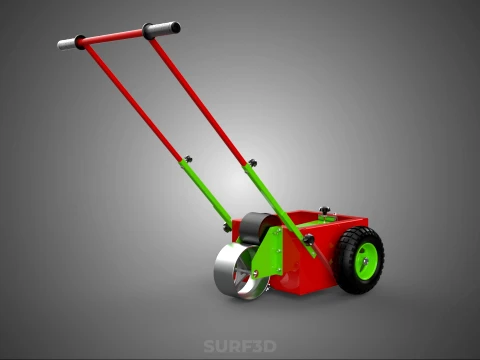 HAND PUSH TROLLEY PITCH LINES MARKER MACHINE THREE ROLLER WHEEL 3D Model