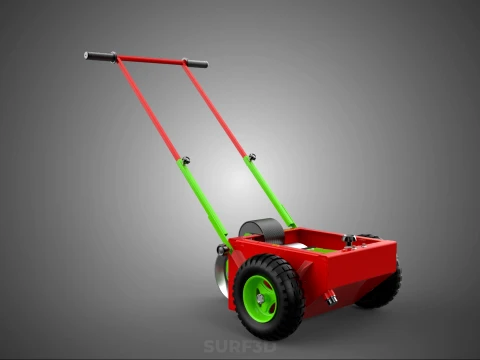 HAND PUSH TROLLEY PITCH LINES MARKER MACHINE THREE ROLLER WHEEL 3D Model
