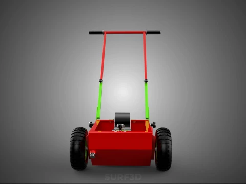 HAND PUSH TROLLEY PITCH LINES MARKER MACHINE THREE ROLLER WHEEL 3D Model