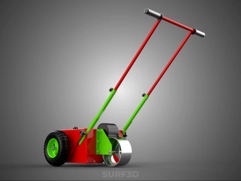 HAND PUSH TROLLEY PITCH LINES MARKER MACHINE THREE ROLLER WHEEL 3D Model
