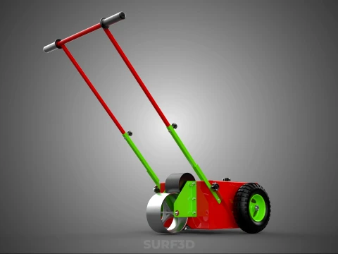 HAND PUSH TROLLEY PITCH LINES MARKER MACHINE THREE ROLLER WHEEL 3D Model