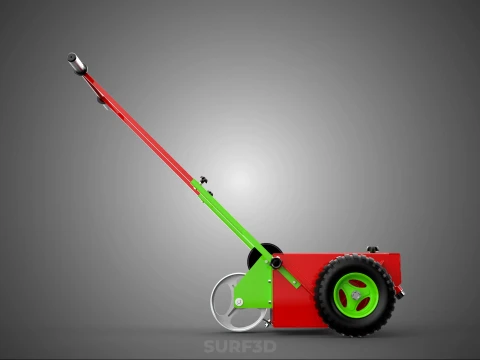 HAND PUSH TROLLEY PITCH LINES MARKER MACHINE THREE ROLLER WHEEL 3D Model