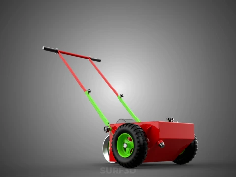 HAND PUSH TROLLEY PITCH LINES MARKER MACHINE THREE ROLLER WHEEL 3D Model