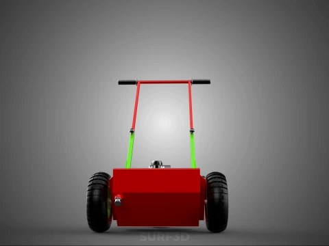 HAND PUSH TROLLEY PITCH LINES MARKER MACHINE THREE ROLLER WHEEL 3D Model
