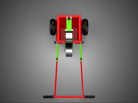 HAND PUSH TROLLEY PITCH LINES MARKER MACHINE THREE ROLLER WHEEL 3D Model