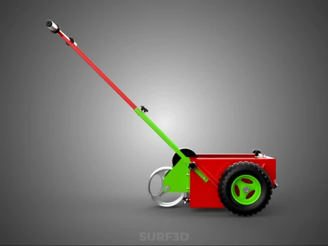 HAND PUSH TROLLEY PITCH LINES MARKER MACHINE THREE ROLLER WHEEL 3D Model