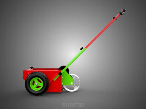 HAND PUSH TROLLEY PITCH LINES MARKER MACHINE THREE ROLLER WHEEL 3D Model