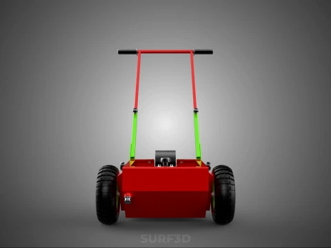 HAND PUSH TROLLEY PITCH LINES MARKER MACHINE THREE ROLLER WHEEL 3D Model