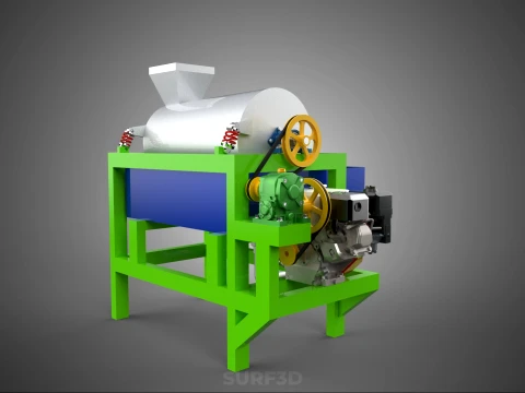 SUGAR PALM FRUIT SEED PEELER SHELLER WASHING PROCESSING MACHINE 3D Model