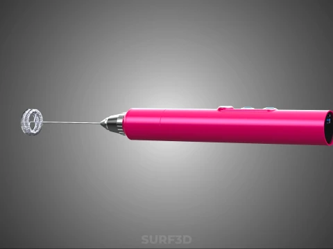 DUAL SPRING WHISK BEATER ELECTRIC MILK FROTHER FOAM MAKER PINK 3D Model