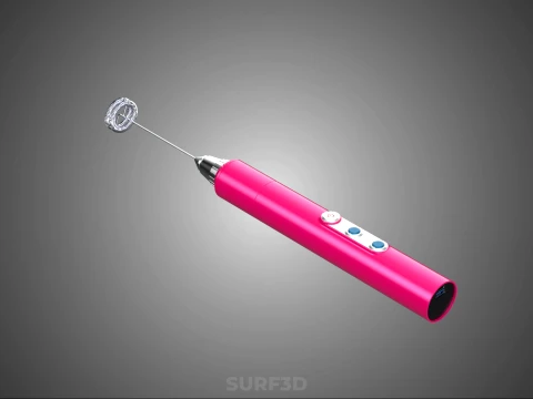 DUAL SPRING WHISK BEATER ELECTRIC MILK FROTHER FOAM MAKER PINK 3D Model