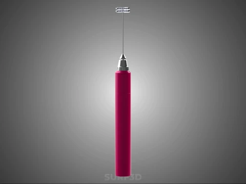 DUAL SPRING WHISK BEATER ELECTRIC MILK FROTHER FOAM MAKER PINK 3D Model