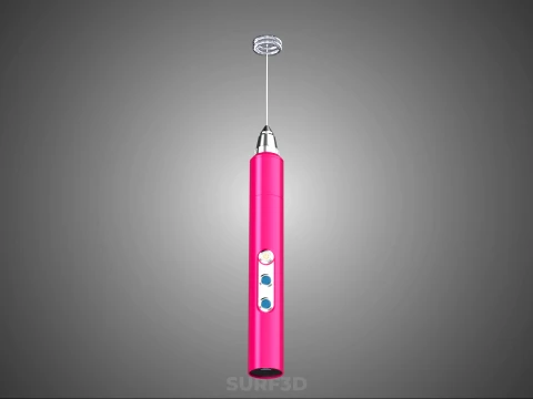 DUAL SPRING WHISK BEATER ELECTRIC MILK FROTHER FOAM MAKER PINK 3D Model