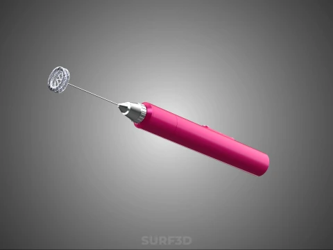 DUAL SPRING WHISK BEATER ELECTRIC MILK FROTHER FOAM MAKER PINK 3D Model