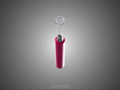DUAL SPRING WHISK BEATER ELECTRIC MILK FROTHER FOAM MAKER PINK 3D Model