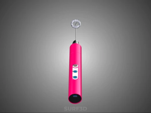 DUAL SPRING WHISK BEATER ELECTRIC MILK FROTHER FOAM MAKER PINK 3D Model