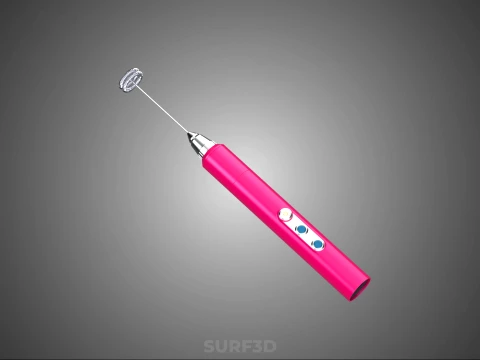 DUAL SPRING WHISK BEATER ELECTRIC MILK FROTHER FOAM MAKER PINK 3D Model
