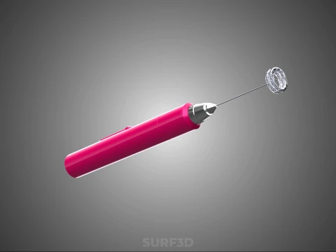 DUAL SPRING WHISK BEATER ELECTRIC MILK FROTHER FOAM MAKER PINK 3D Model