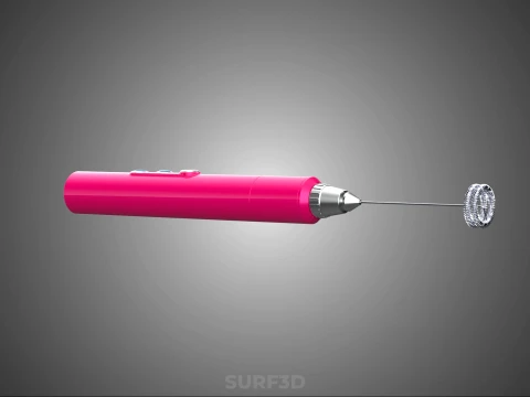 DUAL SPRING WHISK BEATER ELECTRIC MILK FROTHER FOAM MAKER PINK 3D Model