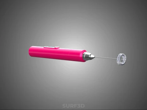 DUAL SPRING WHISK BEATER ELECTRIC MILK FROTHER FOAM MAKER PINK 3D Model