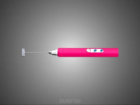 DUAL SPRING WHISK BEATER ELECTRIC MILK FROTHER FOAM MAKER PINK 3D Model