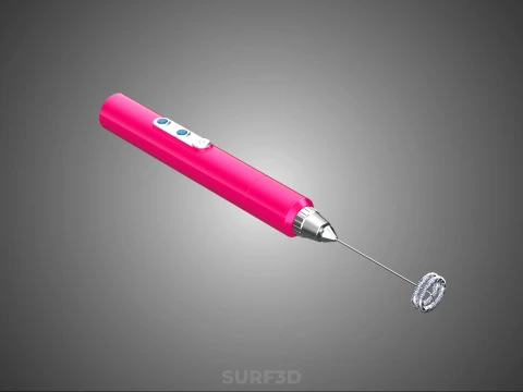 DUAL SPRING WHISK BEATER ELECTRIC MILK FROTHER FOAM MAKER PINK 3D Model