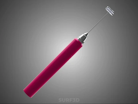 DUAL SPRING WHISK BEATER ELECTRIC MILK FROTHER FOAM MAKER PINK 3D Model