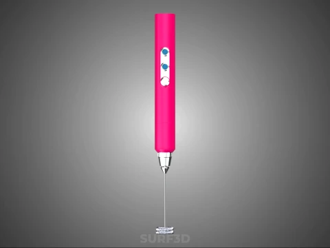 DUAL SPRING WHISK BEATER ELECTRIC MILK FROTHER FOAM MAKER PINK 3D Model