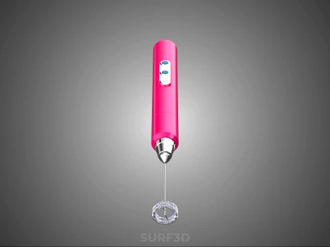 DUAL SPRING WHISK BEATER ELECTRIC MILK FROTHER FOAM MAKER PINK 3D Model