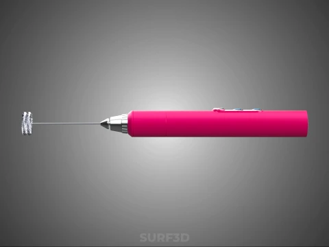DUAL SPRING WHISK BEATER ELECTRIC MILK FROTHER FOAM MAKER PINK 3D Model