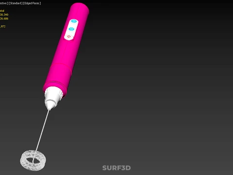 DUAL SPRING WHISK BEATER ELECTRIC MILK FROTHER FOAM MAKER PINK 3D Model