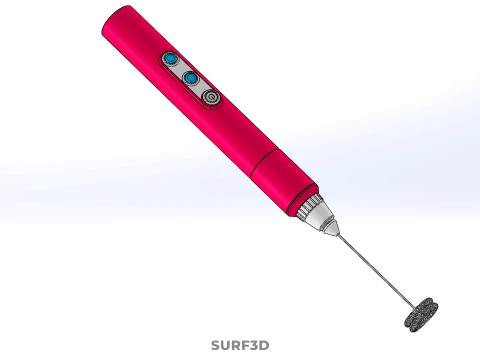 DUAL SPRING WHISK BEATER ELECTRIC MILK FROTHER FOAM MAKER PINK 3D Model