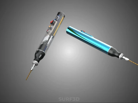 PORTABLE MINI HAND CORDLESS ELECTRIC PEN DRILL BIT POWER BATTERY 3D Model