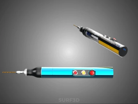 PORTABLE MINI HAND CORDLESS ELECTRIC PEN DRILL BIT POWER BATTERY 3D Model