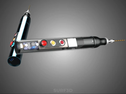 PORTABLE MINI HAND CORDLESS ELECTRIC PEN DRILL BIT POWER BATTERY 3D Model