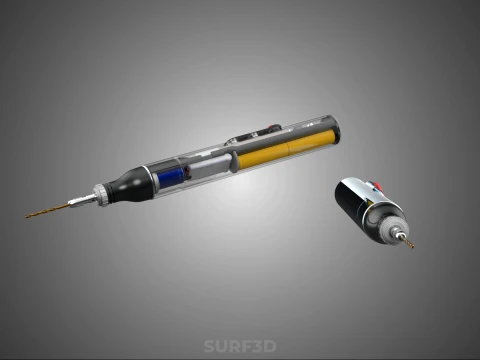 PORTABLE MINI HAND CORDLESS ELECTRIC PEN DRILL BIT POWER BATTERY 3D Model