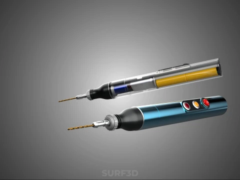 PORTABLE MINI HAND CORDLESS ELECTRIC PEN DRILL BIT POWER BATTERY 3D Model