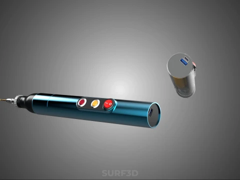 PORTABLE MINI HAND CORDLESS ELECTRIC PEN DRILL BIT POWER BATTERY 3D Model