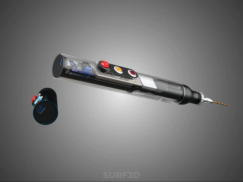 PORTABLE MINI HAND CORDLESS ELECTRIC PEN DRILL BIT POWER BATTERY 3D Model