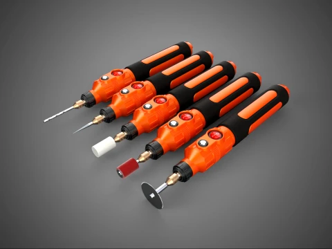 PENNA UTENSILE ROTANTE ELETTRICO MANUALE PUNTA A LAMA SENZA FILI FAI DA TE ART Modello 3D