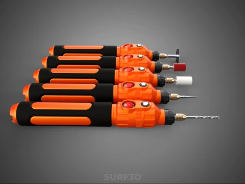 HAND ELECTRIC ROTARY TOOL PEN CORDLESS BLADE BIT DIY CRAFT ART 3D Model