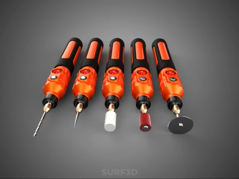 HAND ELECTRIC ROTARY TOOL PEN CORDLESS BLADE BIT DIY CRAFT ART 3D Model