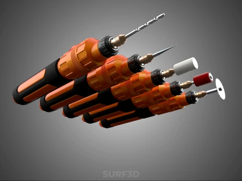 HAND ELECTRIC ROTARY TOOL PEN CORDLESS BLADE BIT DIY CRAFT ART 3D Model