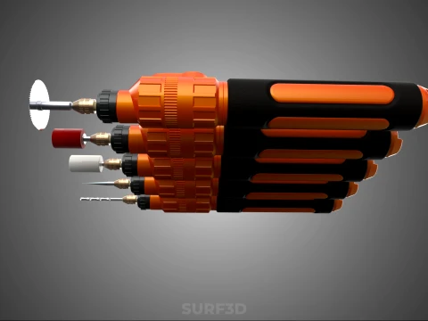 HAND ELECTRIC ROTARY TOOL PEN CORDLESS BLADE BIT DIY CRAFT ART 3D Model
