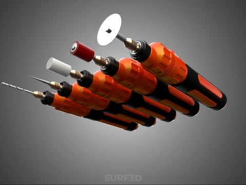HAND ELECTRIC ROTARY TOOL PEN CORDLESS BLADE BIT DIY CRAFT ART 3D Model