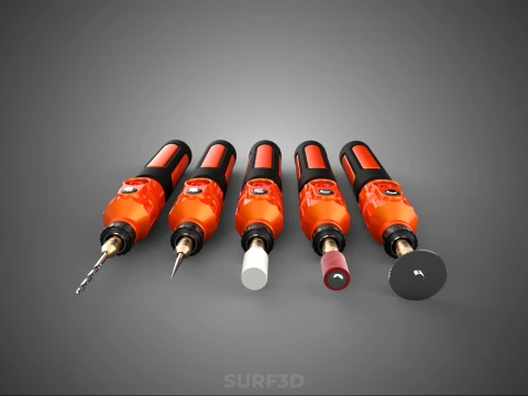 HAND ELECTRIC ROTARY TOOL PEN CORDLESS BLADE BIT DIY CRAFT ART 3D Model