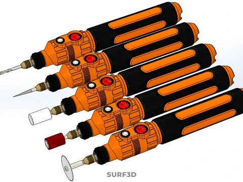 HAND ELECTRIC ROTARY TOOL PEN CORDLESS BLADE BIT DIY CRAFT ART 3D Model
